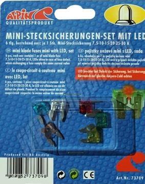 Pojistky nožové mini s LED