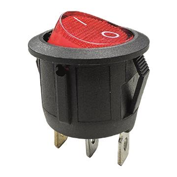 Spínač prosvětlený kulatý,červený